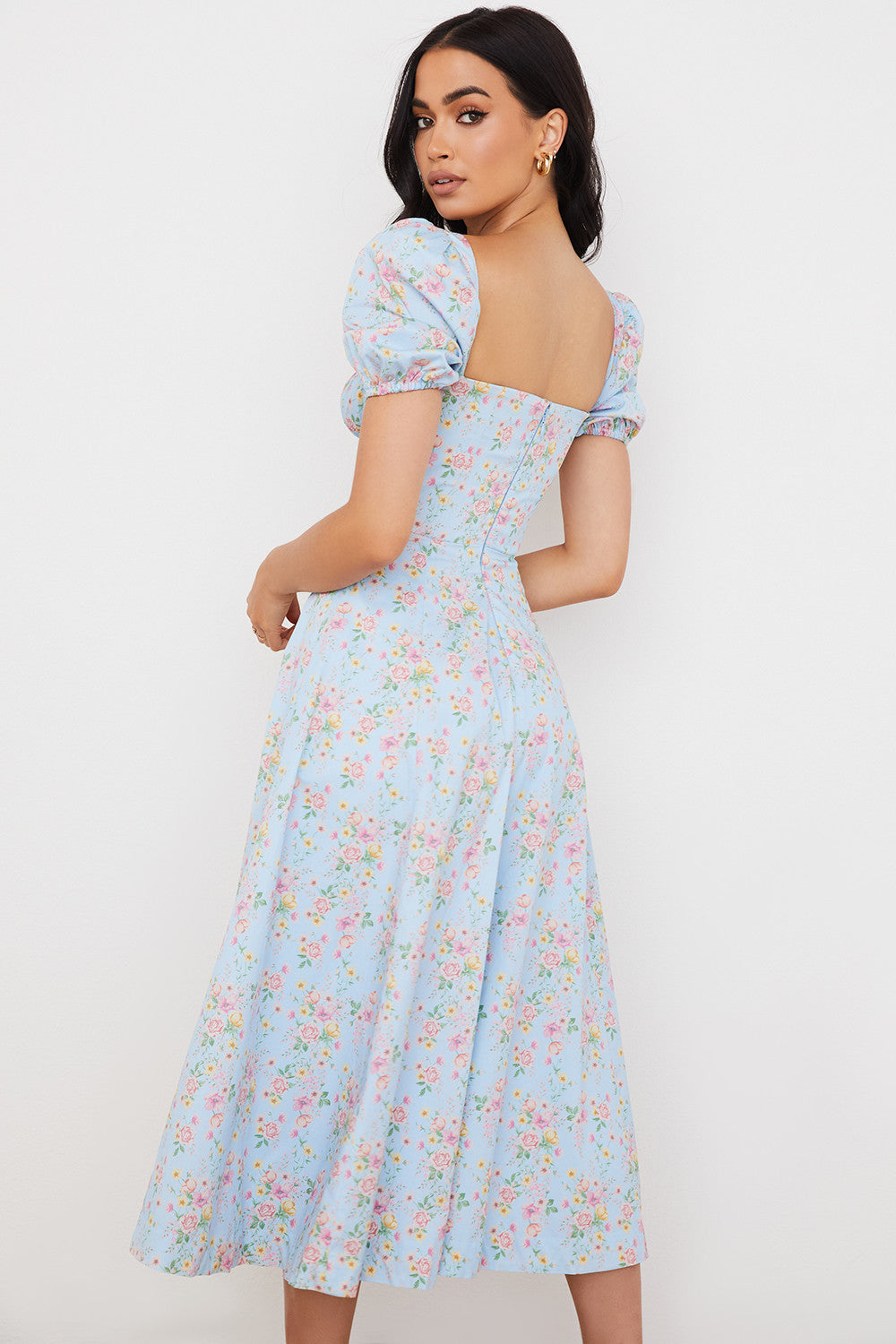 Tessa | Elegante Midi Jurk Met Vierkante Halslijn Voor Dames