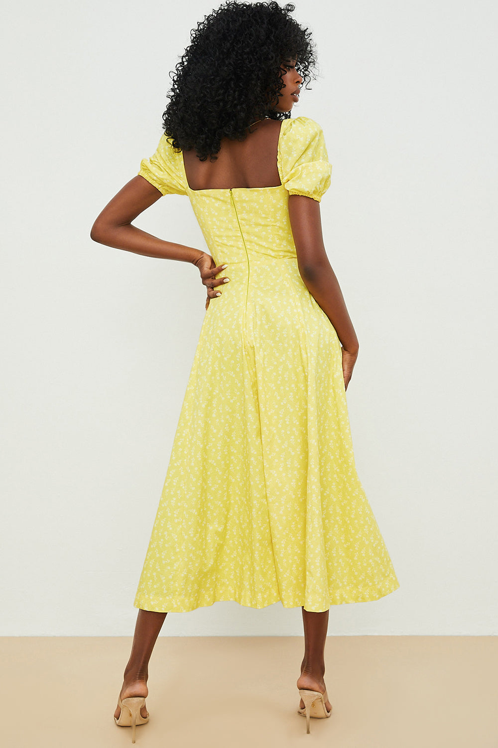Tessa | Elegante Midi Jurk Met Vierkante Halslijn Voor Dames