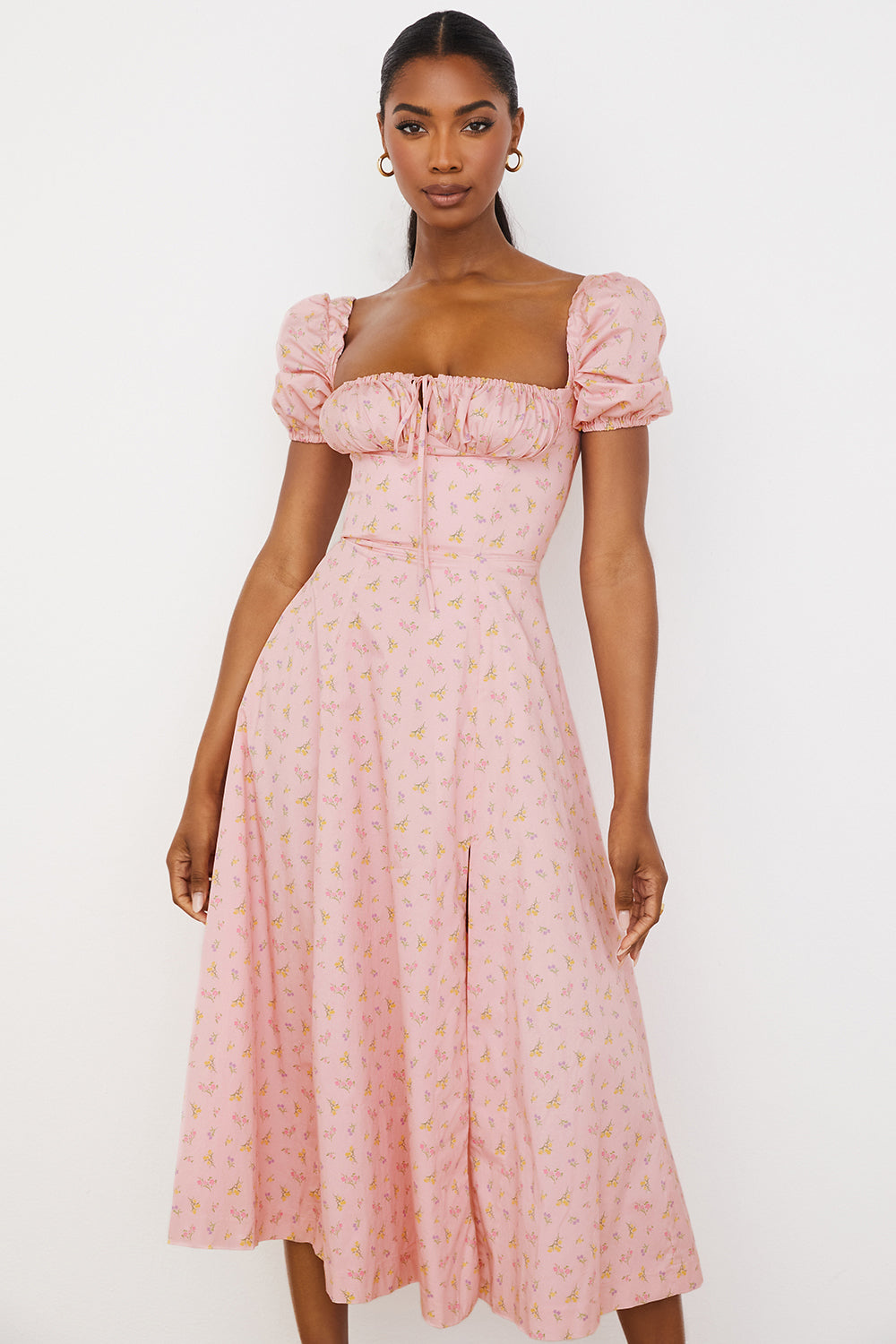 Tessa | Elegante Midi Jurk Met Vierkante Halslijn Voor Dames