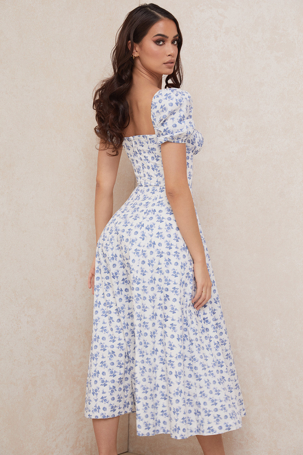 Tessa | Elegante Midi Jurk Met Vierkante Halslijn Voor Dames