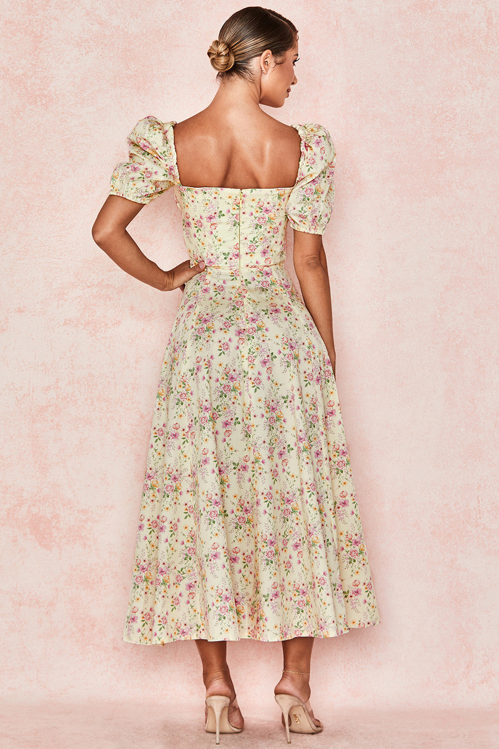 Tessa | Elegante Midi Jurk Met Vierkante Halslijn Voor Dames