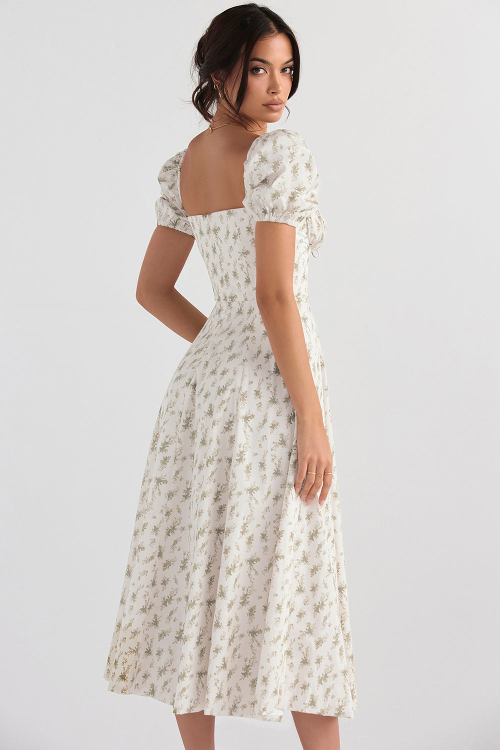 Tessa | Elegante Midi Jurk Met Vierkante Halslijn Voor Dames