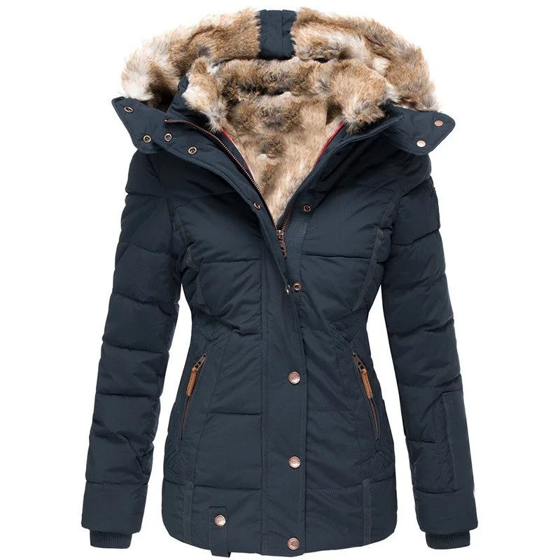 Warme bontjas met capuchon voor extreme kou en luxe uitstraling – Dames