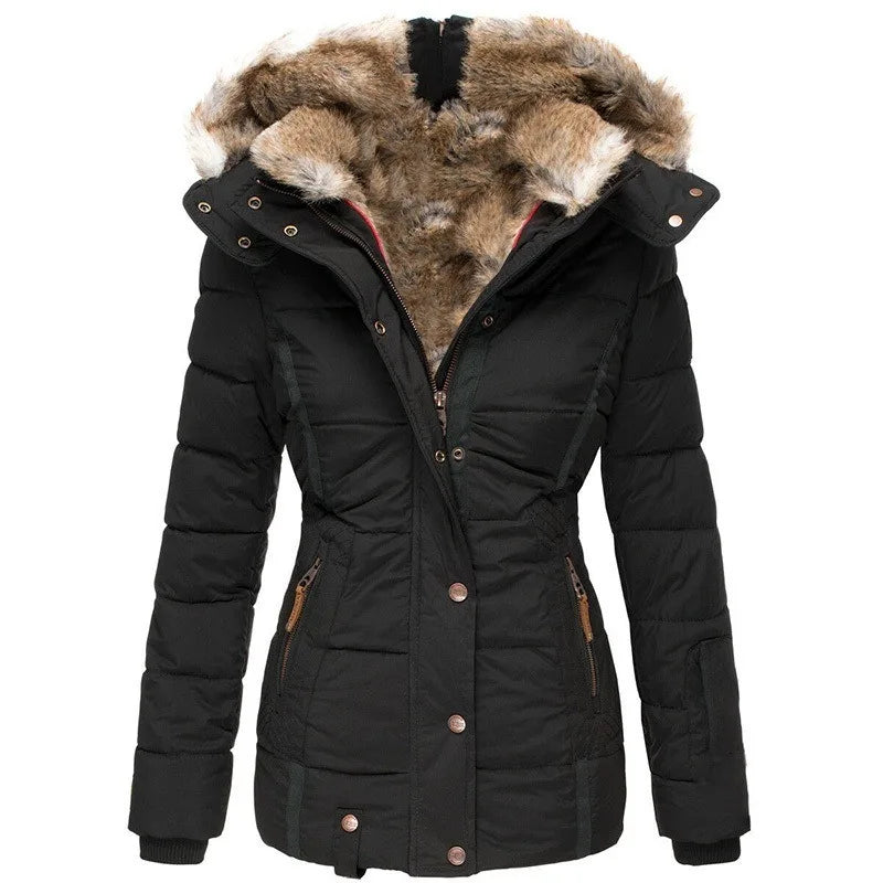 Warme bontjas met capuchon voor extreme kou en luxe uitstraling – Dames