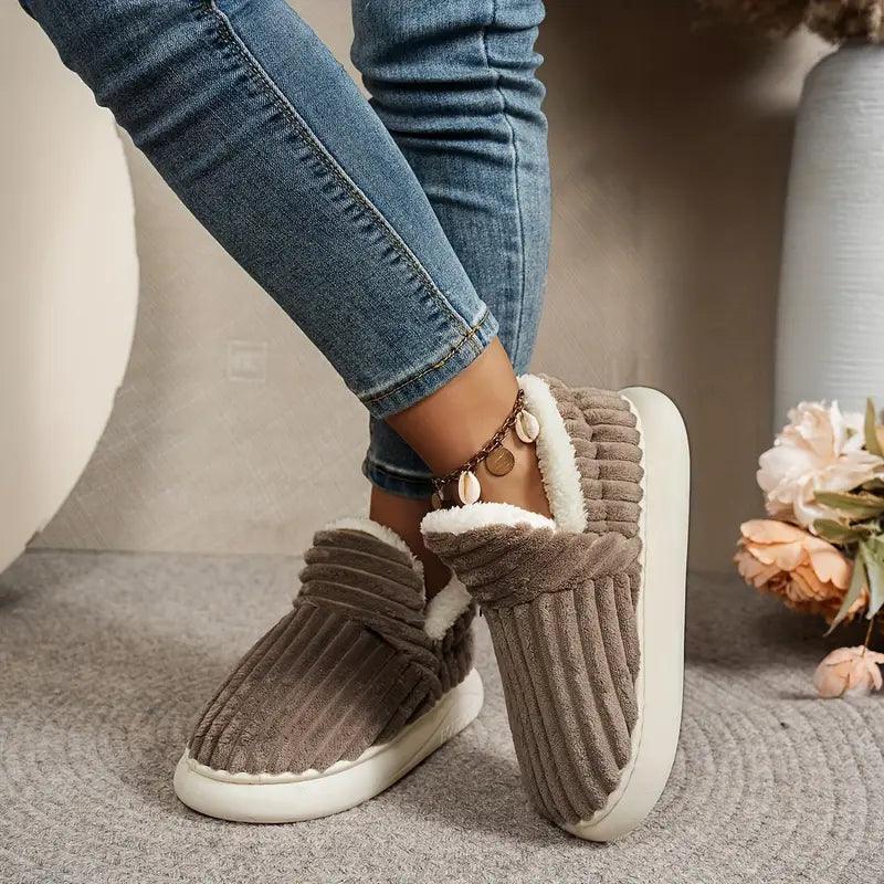 Warme fleece pantoffels met zachte voering en therapeutisch comfort – Dames