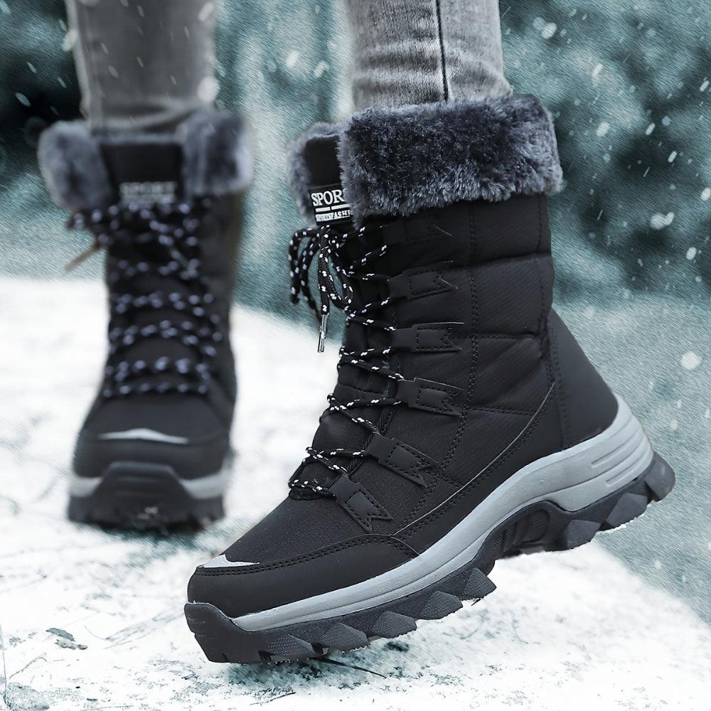 Waterdichte sneeuwlaarzen met imitatiebont en antislip zool – Dames