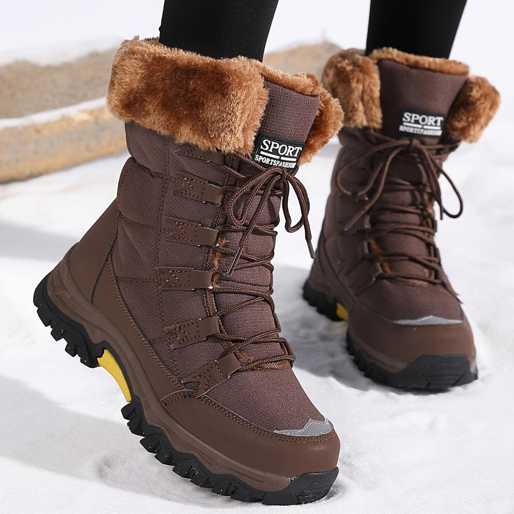 Waterdichte sneeuwlaarzen met imitatiebont en antislip zool – Dames