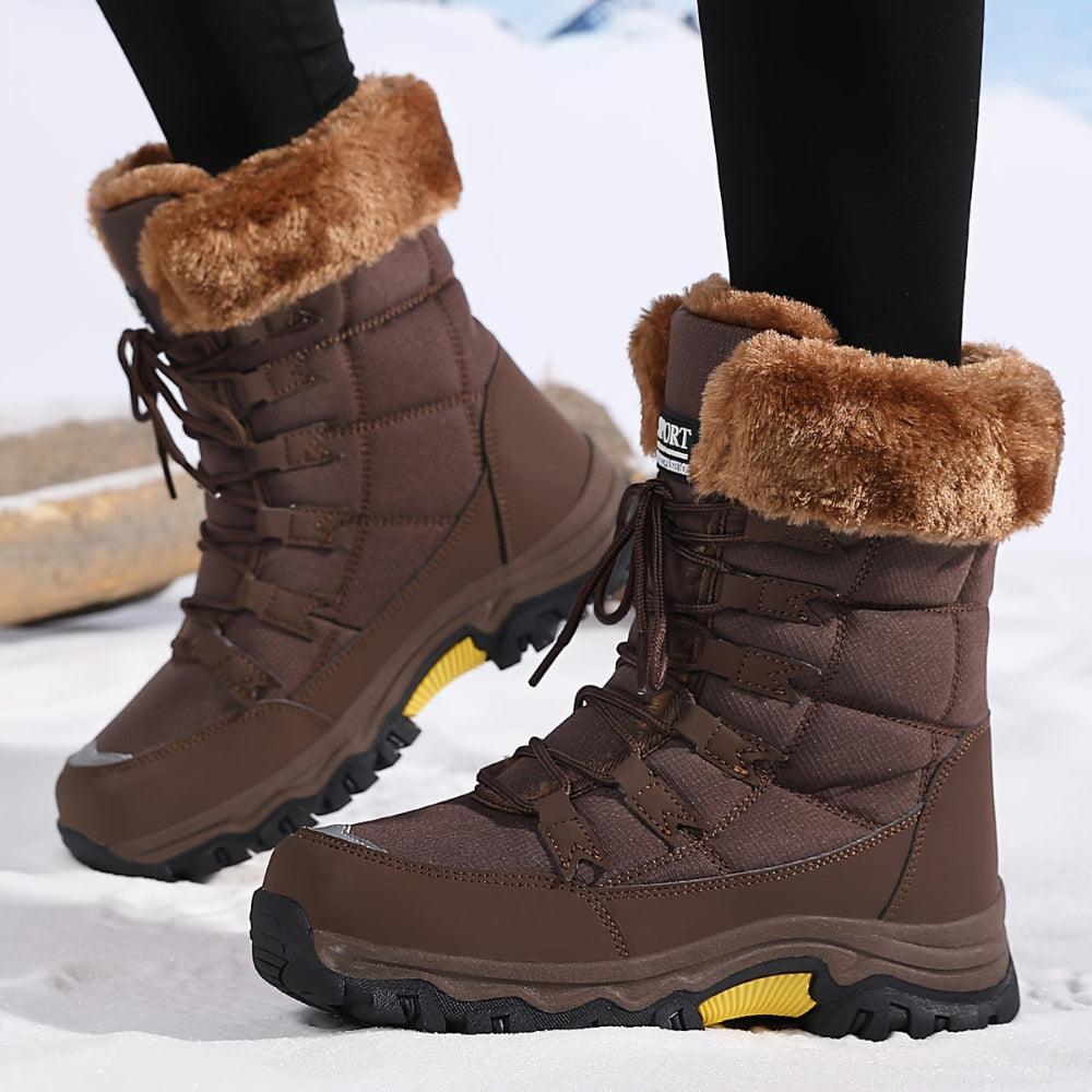 Waterdichte sneeuwlaarzen met imitatiebont en antislip zool – Dames