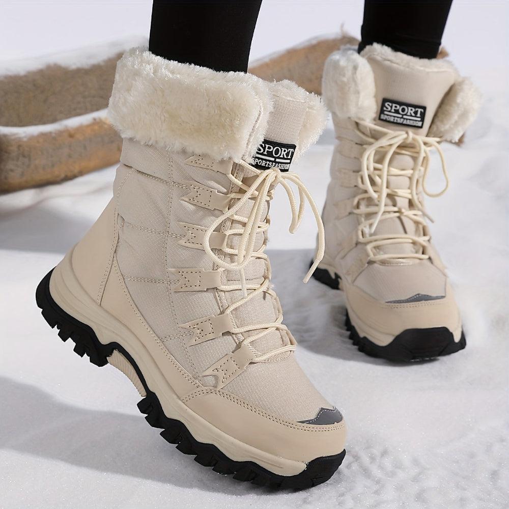 Waterdichte sneeuwlaarzen met imitatiebont en antislip zool – Dames