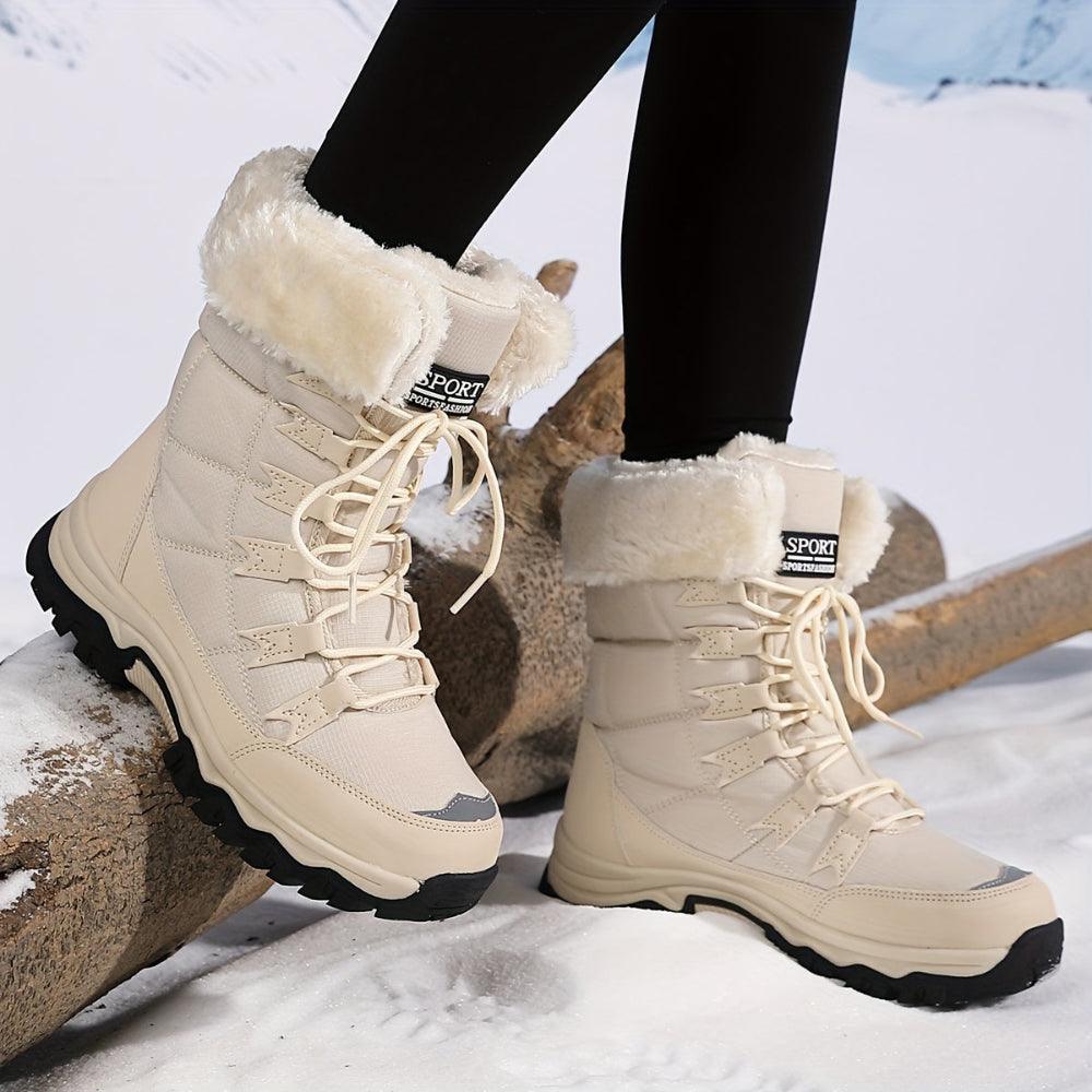 Waterdichte sneeuwlaarzen met imitatiebont en antislip zool – Dames