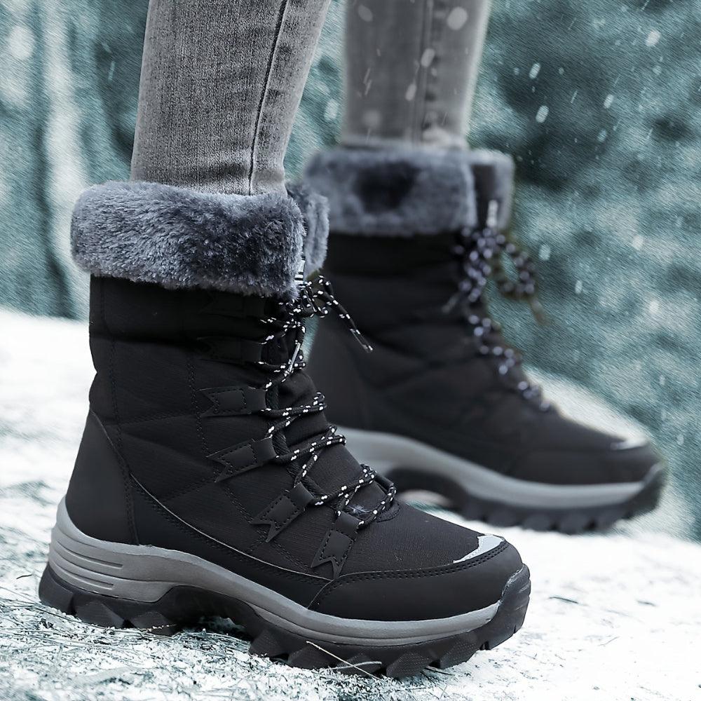 Waterdichte sneeuwlaarzen met imitatiebont en antislip zool – Dames