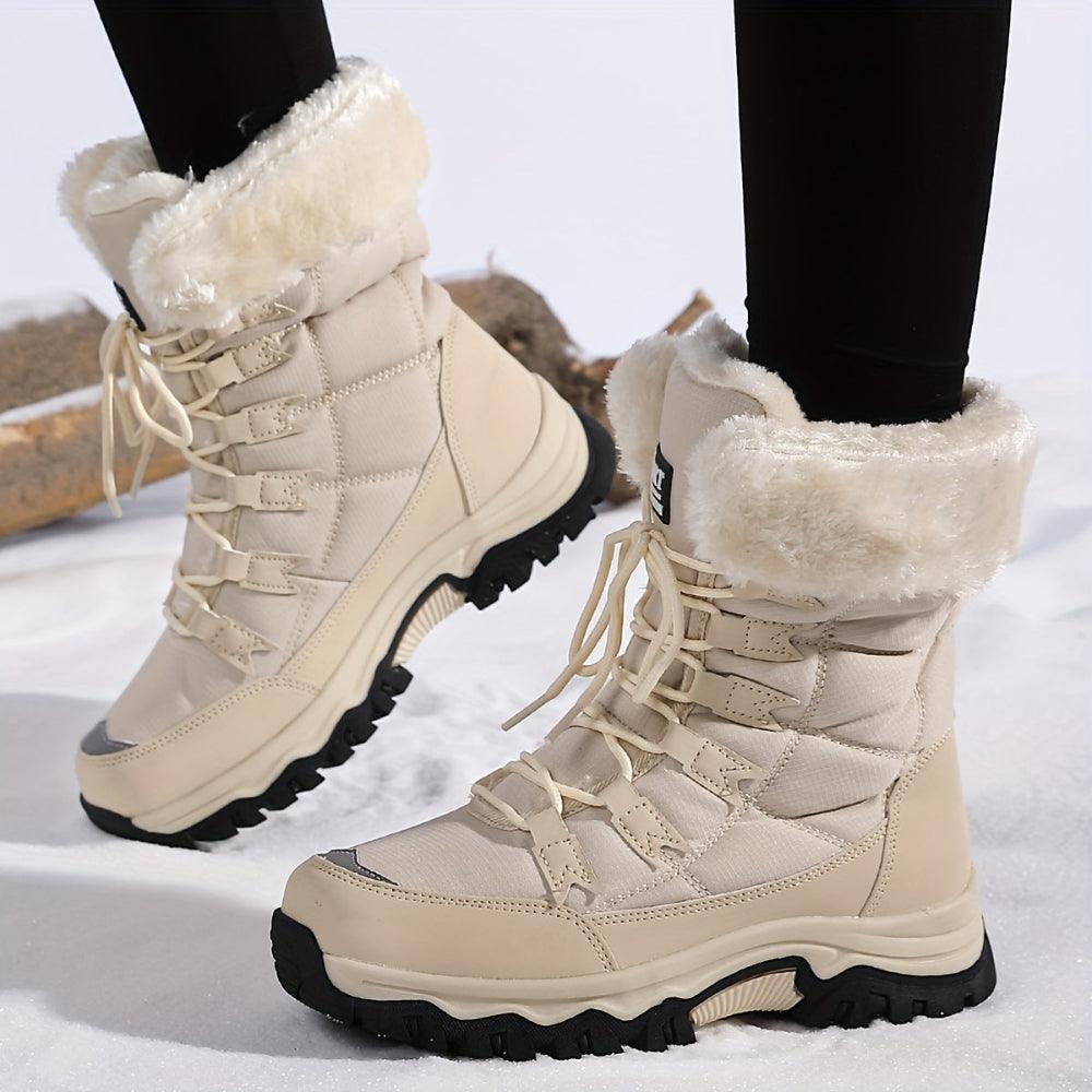 Waterdichte sneeuwlaarzen met imitatiebont en antislip zool – Dames