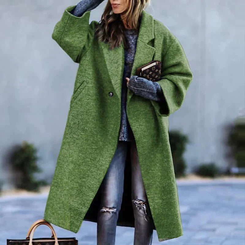 Oversized winterjas met knoopsluiting en chique design – Dames