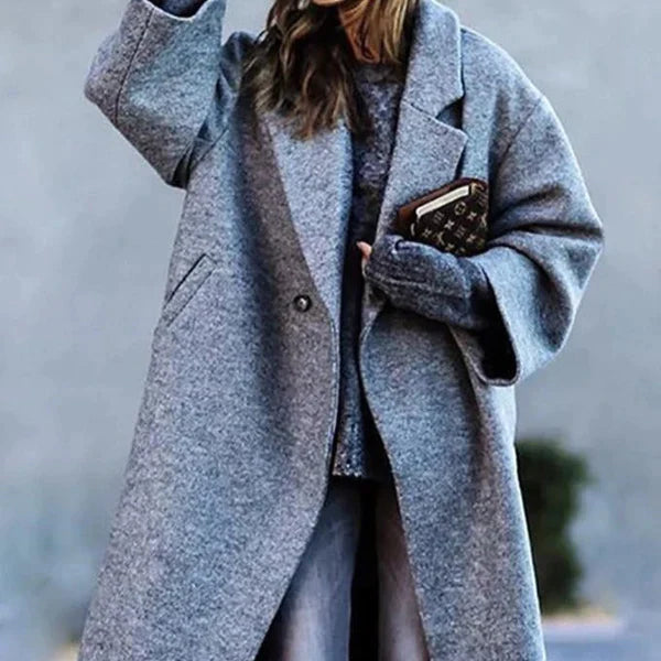 Oversized winterjas met knoopsluiting en chique design – Dames